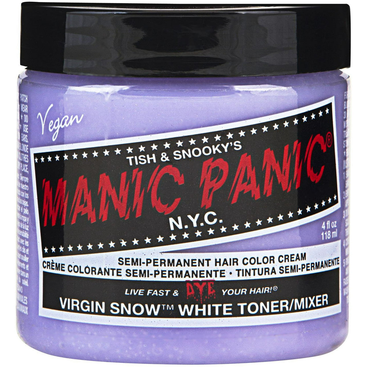 Manic Panic Semi-Permanent Hair Color Cream Virgin Snow, 4 Oz
